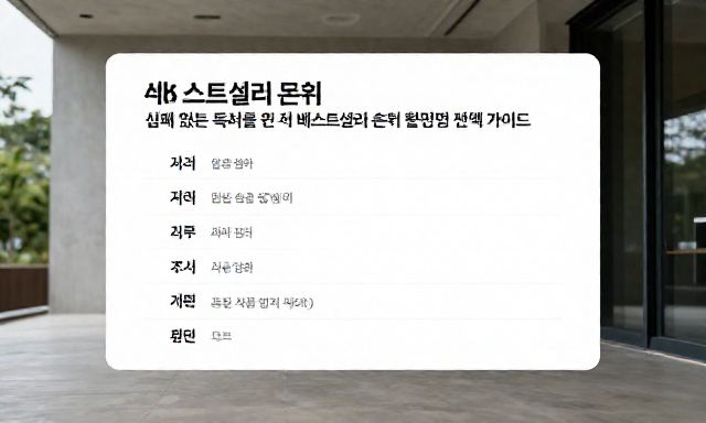 책베스트셀러순위 관련 대표 이미지